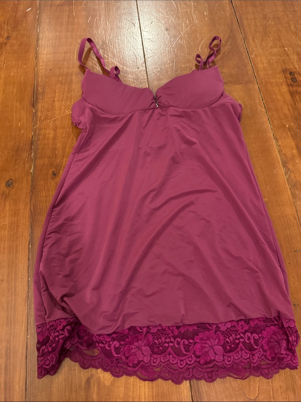Rampage Deep Fuchsia Lace-Trim Chemise